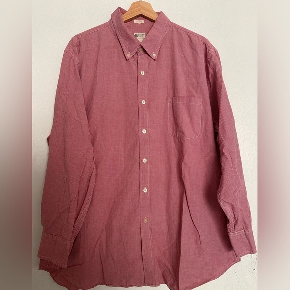 J Crew Button Down Shirt Mens XXL Large Long Sleeve Casual Red White Checker - Picture 1 of 5